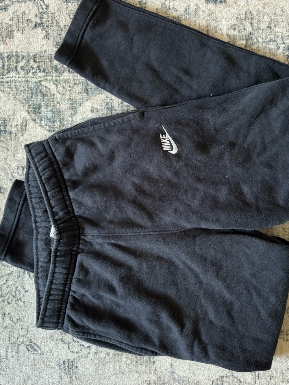 Nike Black Kids Fleece Joggers with White Swoosh